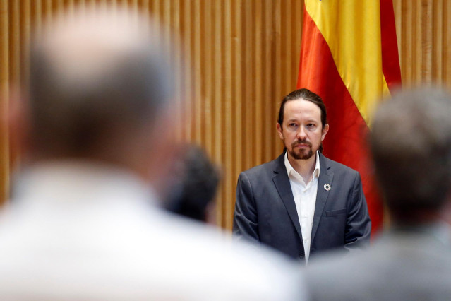 El vicepresidente segundo del Gobierno, Pablo Iglesias, en el Congreso