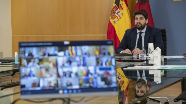 El presidente López Miras en la videoconferencia de presidentes autonómicos