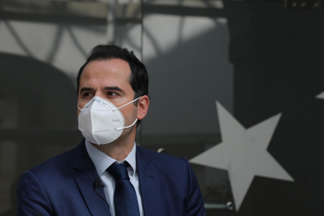 El vicepresidente, consejero de Deporte y Transparencia y Portavoz del Gobierno de la Comunidad de Madrid, Ignacio Aguado durante la presentación de las líneas maestras del Plan de Acción para la Reactivación del Empleo