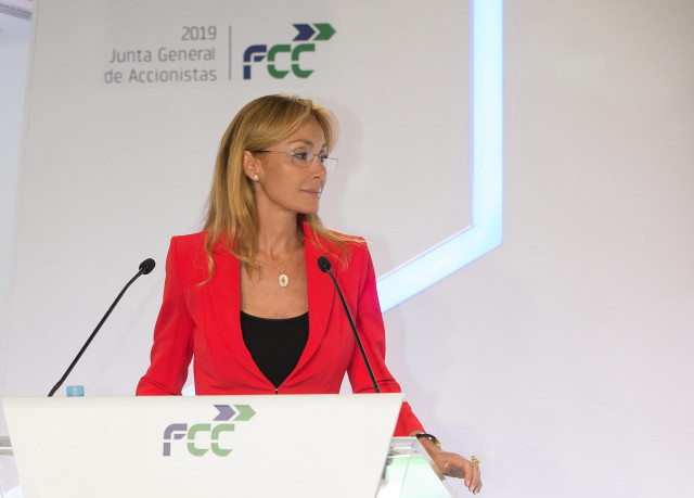 La presidenta de FCC, Esther Alcocer Koplowitz, ante la junta general de accionistas de 2019