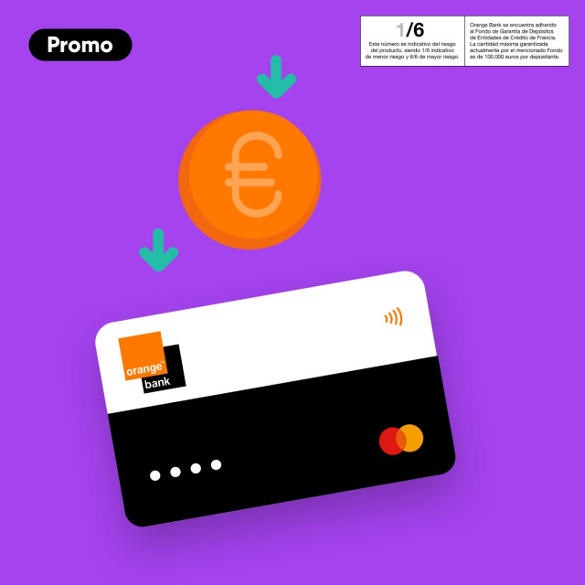 Promoción de verano de Orange Bank, que ofrece hasta 30 euros de regalo por pagar con la tarjeta de débito
