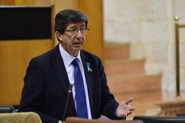 El vicepresidente de la Junta, Juan Marín, en el Parlamento de Andalucía. Imagen de archivo.