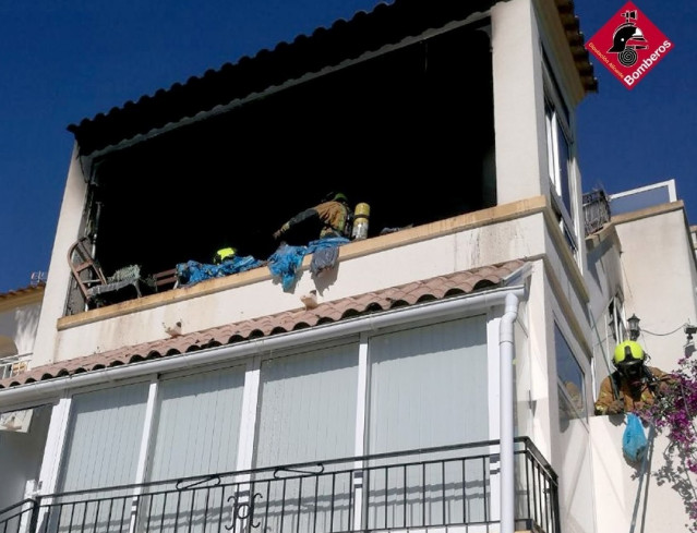 Viivenda afectada por la explosión.