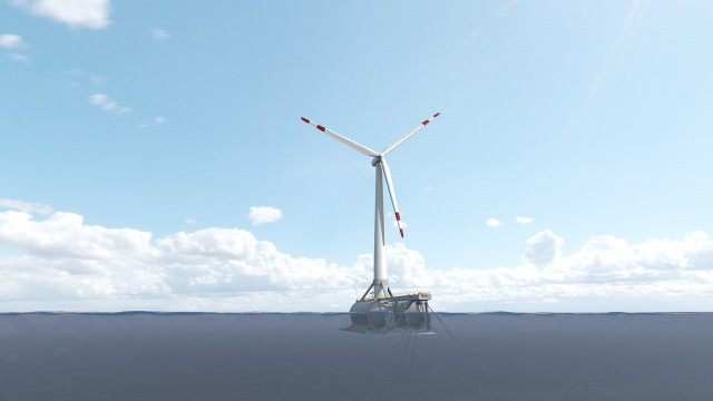 Prototipo DemoSAH de aerogenerador eólico marino flotante