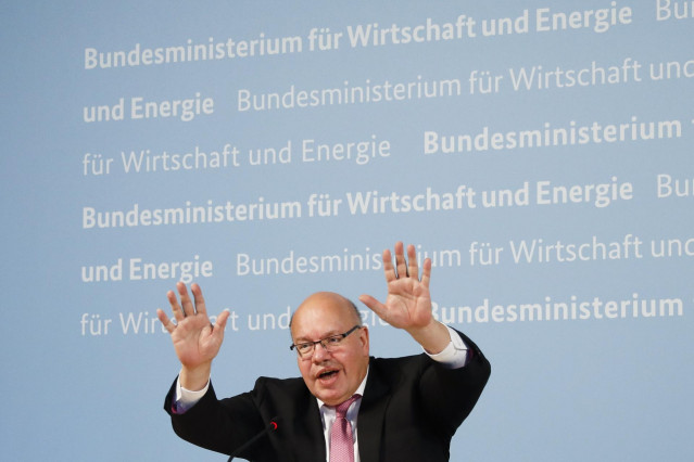 El ministro de Economía y Energía de Alemania, Peter Altmaier, durante la rueda de prensa para anunciar una inversión de 300 millones en CureVac