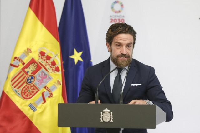 El presidente de Faconauto, Gerardo Pérez, durante su intervención en el acto de presentación del plan.