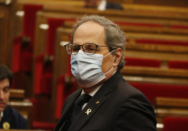 El presidente de la Generalitat, Quim Torra, en el pleno del Parlament, el 17 de junio de 2020.
