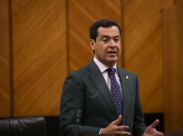 Juanma Moreno, en el Parlamento, en una imagen de archivo