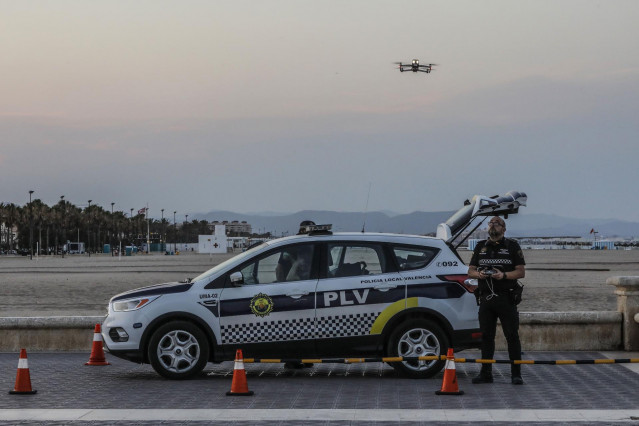 Policía local en Valencia (España)