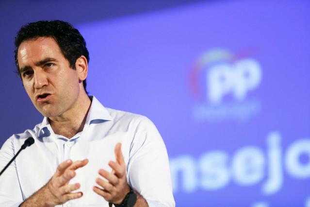 El secretario general del Partido Popular, Teodoro García Egea durante la clausura el Consejo de Alcaldes del PP de Málaga. En Málaga (Andalucía, España), a 26 de junio de 2020.