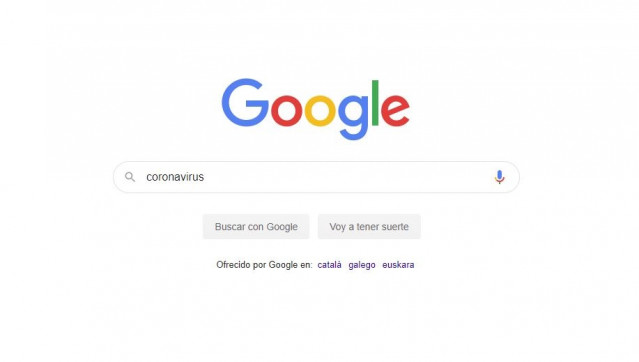 Palabra coronavirus en el buscador de Google