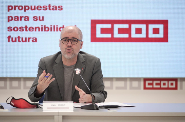 El secretario general de CCOO, Unai Sordo