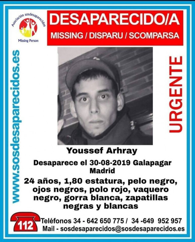 Imagen del joven desaparecido cuyo cadáver fue hallado el pasado domingo en Galapagar.