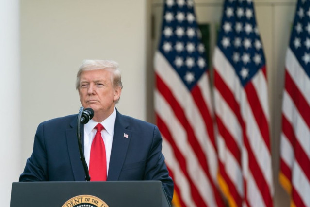 El presidente de Estados Unidos, Donald Trump, en una comparecencia en la Casa Blanca