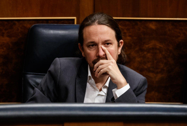 El vicepresidente segundo del Gobierno, Pablo Iglesias, en el Congreso