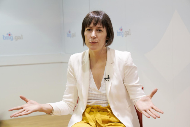 La candidata del Bloque Nacionalista Galego (BNG) a la Xunta de Galicia, Ana Pontón, en el Parlamento gallego durante una entrevista para Europa Press, en Santiago de Compostela, A Coruña, Galicia (España), a 22 de junio de 2020.