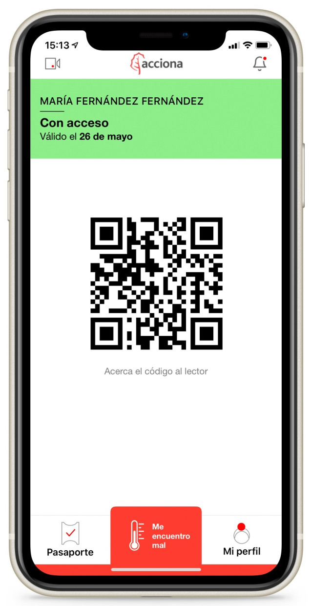 A-Pass, una app de acciona que testa la salud de los empleados