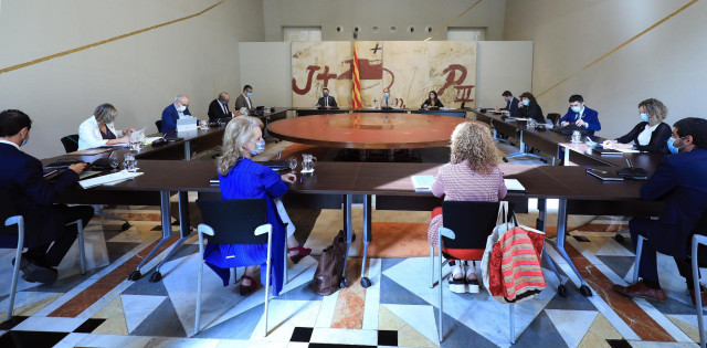 El presidente de la Generalitat, Quim Torra, encabeza la reunión del Consell Executiu
