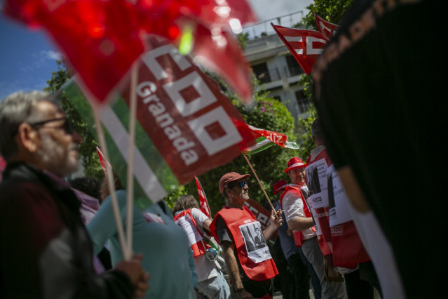 Protesta de funcionarios de CCOO -imagen de archivo-.