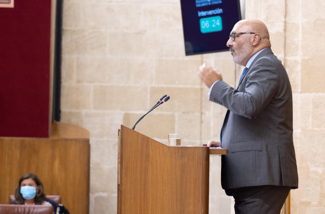 El portavoz parlamentario de Voz, Alejandro Hernández, en una foto de archivo en el Pleno del Parlamento.