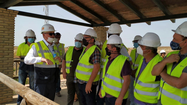 Visita de una delegación de CCOO a la mina de Aznalcóllar (Sevilla).