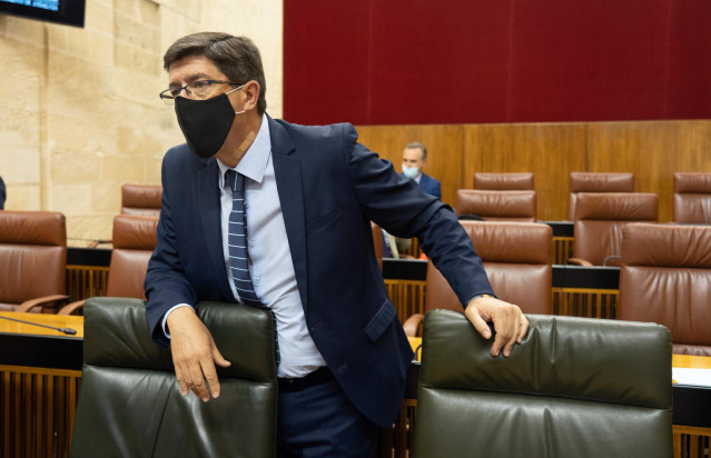 El vicepresidente de la Junta, Juan Marín, en una imagen de archivo en el Parlamento andaluz.