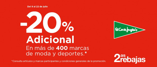 Cartel de rebajas de El Corte Inglés