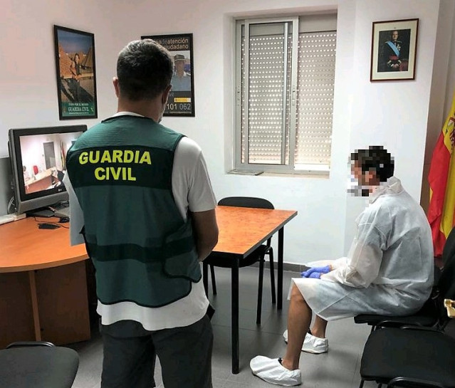 Detenido declarando ante el juez de forma telemática