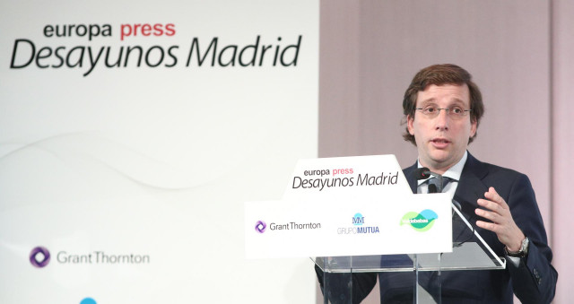 El alcalde de Madrid, José Luis Martínez-Almeida, interviene en la primera edición de los Desayunos Madrid, organizados por Europa Press, en el Auditorio Mutua Madrileña, Madrid, (España), a 10 de julio de 2020.