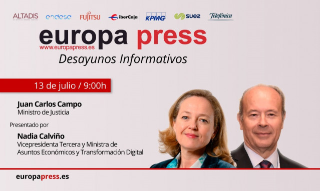 El ministro de Justicia, Juan Carlos Campo, participa este lunes en los Desayunos Informativos de Europa Press. Será presentado por la ministra de Economía, Nadia Calviño.