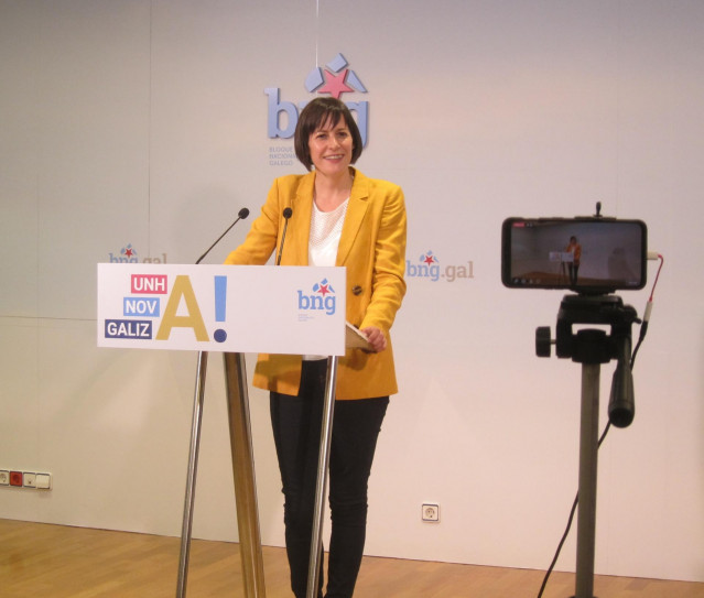 Ana Pontón en rueda de prensa el día siguiente de las elecciones en Galicia