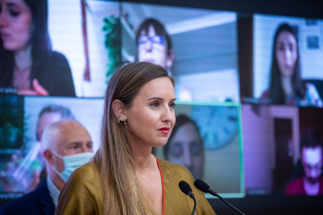 La portavoz de la Ejecutiva de Ciudadanos, Melisa Rodríguez, en rueda de prensa en la sede del partido.