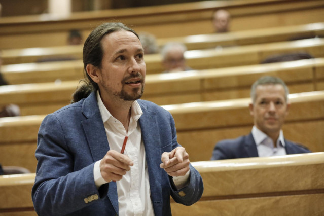 El vicepresidente segundo del Gobierno y Ministro de Derechos Sociales y Agenda 2030, Pablo Iglesias, en el Senado