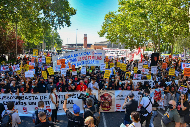 Manifestación de los trabajadores de Nissan en Madrid.