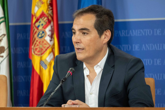 El portavoz parlamentario del PP-A, José Antonio Nieto, en rueda de prensa, en una imagen de archivo.
