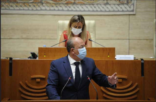 El presidente del  PP de Extremadura, José Antonio Monago, en el Debate sobre el Estado de la regióne