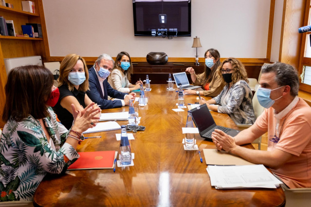 Reunión del Gobierno de Aragón, el Ayuntamiento de Zaragoza y la Delegación del Gobierno por el repunte de casos de COVID-19 en la capital aragonesa.