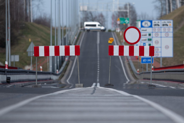 Frontera de Polonia con Alemania (Imagen de archivo)