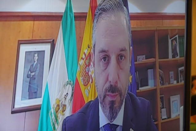 Comparece por videoconferencia Juan Bravo Baena, consejero de Hacienda, Industria y Energía de la Junta de Andalucía