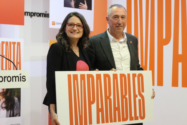 Mónica Oltra y Joan Baldoví en un acto de partido