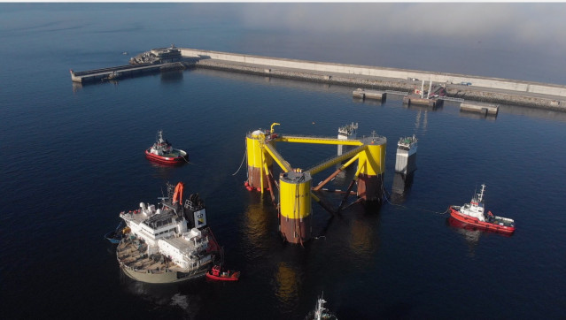 Plataforma flotante del proyecto Windfloat Atlantic