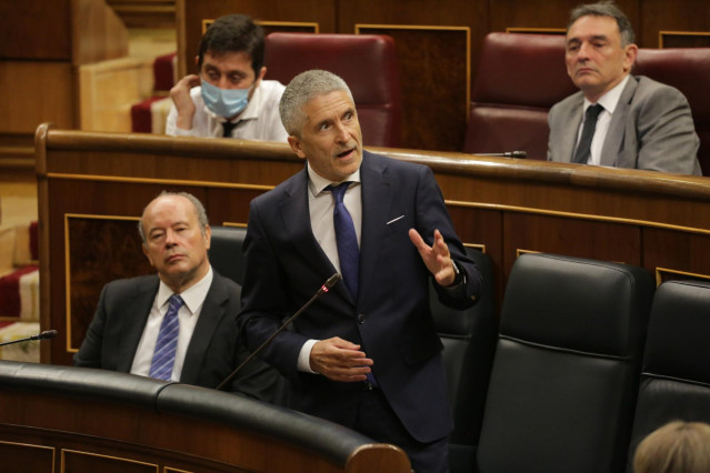 El ministro del Interior, Fernando Grande-Marlaska, en el Congreso