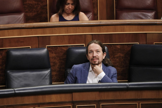 El vicepresidente segundo y ministro de Derechos Sociales y Agenda 2030, Pablo Iglesias, en el Congreso