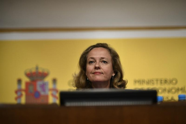 Nadia Calviño en la presentación de la EPA