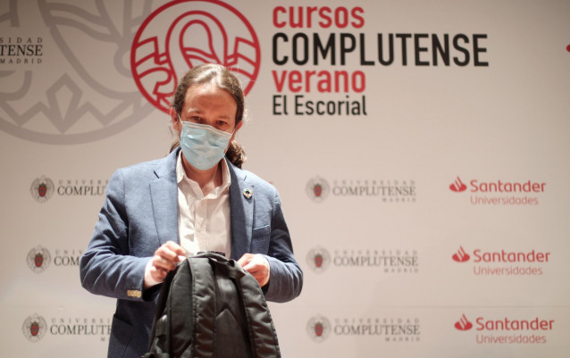 El vicepresidente segundo del Gobierno, Pablo Iglesias,  en los Cursos de Verano en San Lorenzo de El Escorial