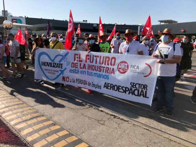 Movilizaciones en el sector aeroespacial contra los despidos en Airbus y en defensa de la industria.
