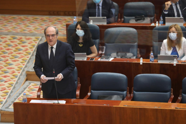 Foto recurso del portavoz del PSOE en la Asamblea de Madrid, Ángel Gabilondo, durante una sesión plenaria en la Asamblea, en Madrid (España), a 25 de junio de 2020.