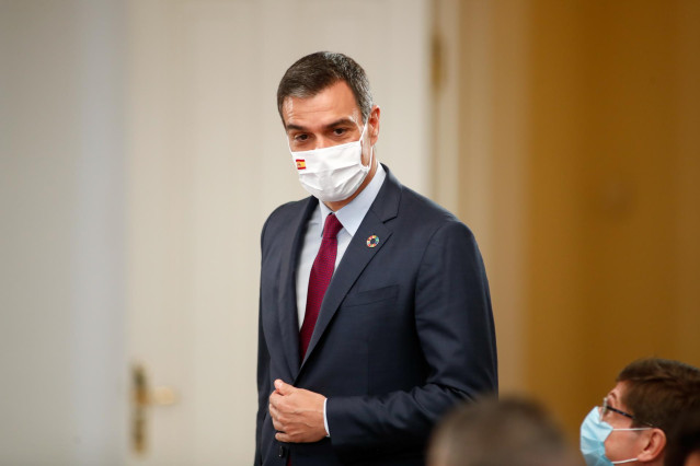 El presidente del Gobierno, Pedro Sánchez, preside la presentación del Plan de Modernización de la Formación Profesional, en Moncloa, Madrid (España), a 22 de julio de 2020.