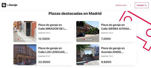 Captura del portal 'TuGaraje.Com'