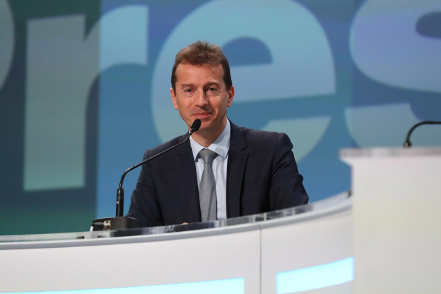 13 February 2020, France, Blagnac: Airbus chief executive officer Guillaume Faury speaks during Airbus annual press conference on 2019 financial results at Airbus Leadership University. Photo: Manuel Blondeau/Zuma Press/dpa